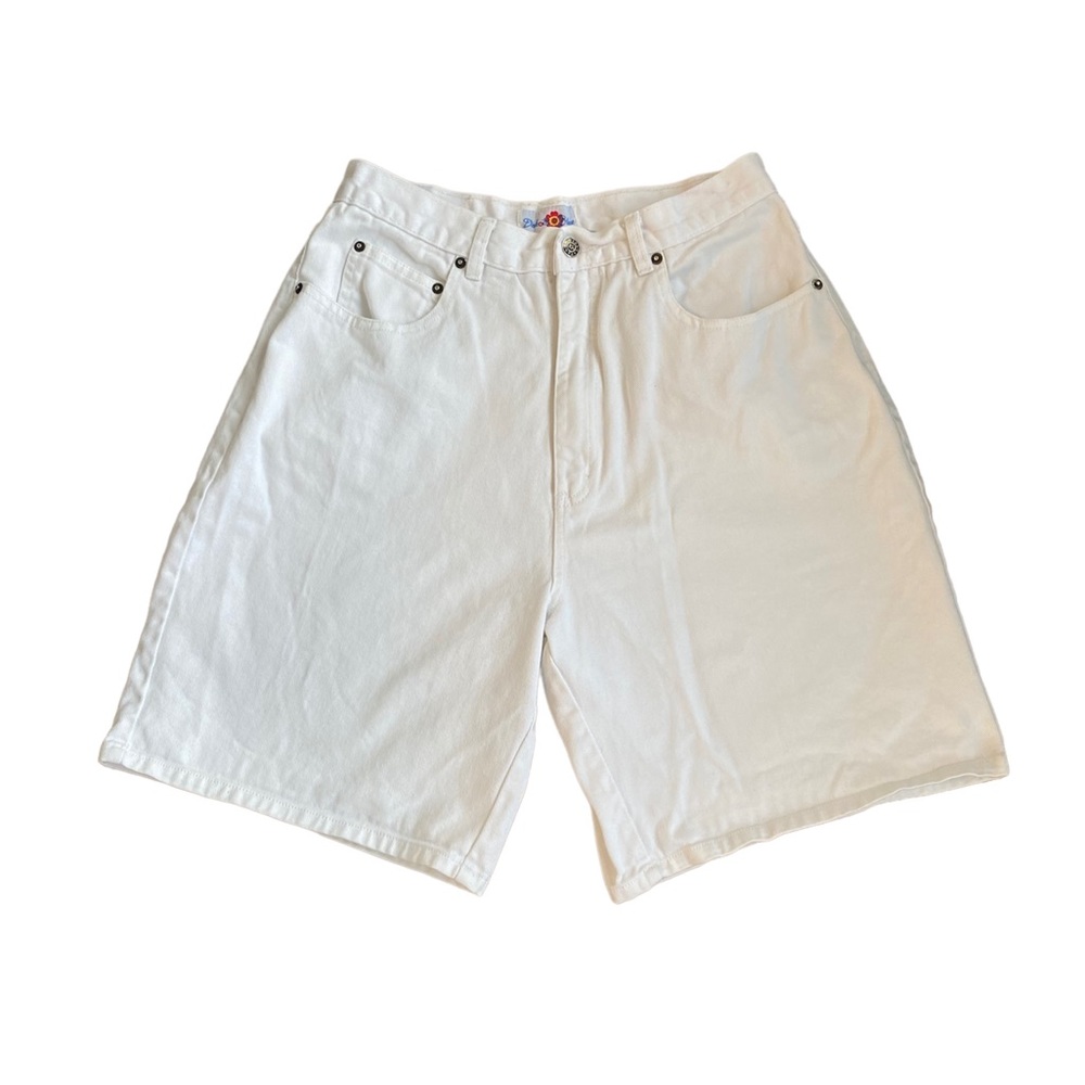Vintage White Denim Mom Shorts
